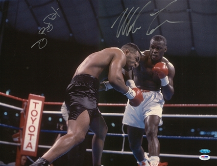 Mike Tyson and James Buster Douglas Dual Signed 16 x 10 Photo (PSA/DNA & Beckett)